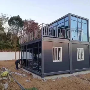 Two Floor Container House Kit Glass Walls